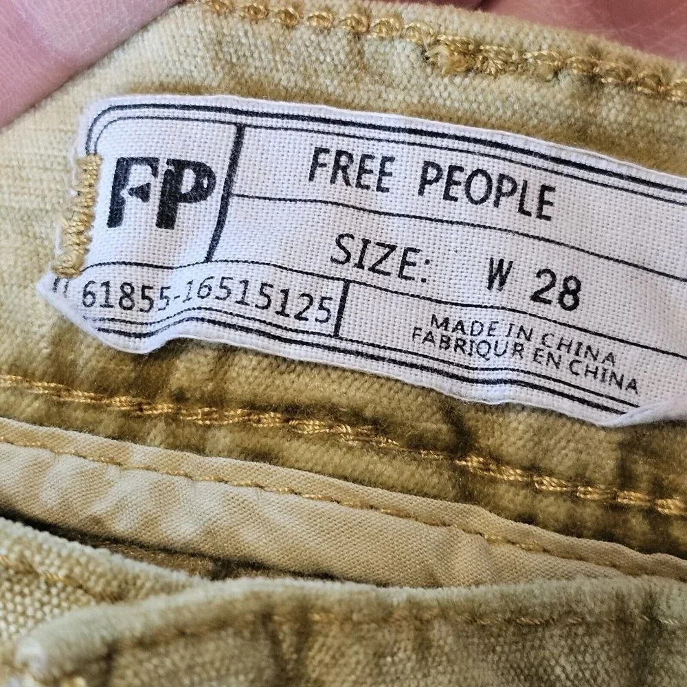 Free People Sz‎ 28 High Rise Velvet Skinny Pants High Waisted Cyndi Retro Style